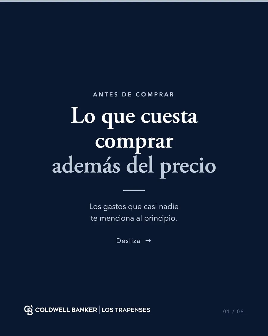 Carrusel sobre los costos de comprar una propiedad además del precio