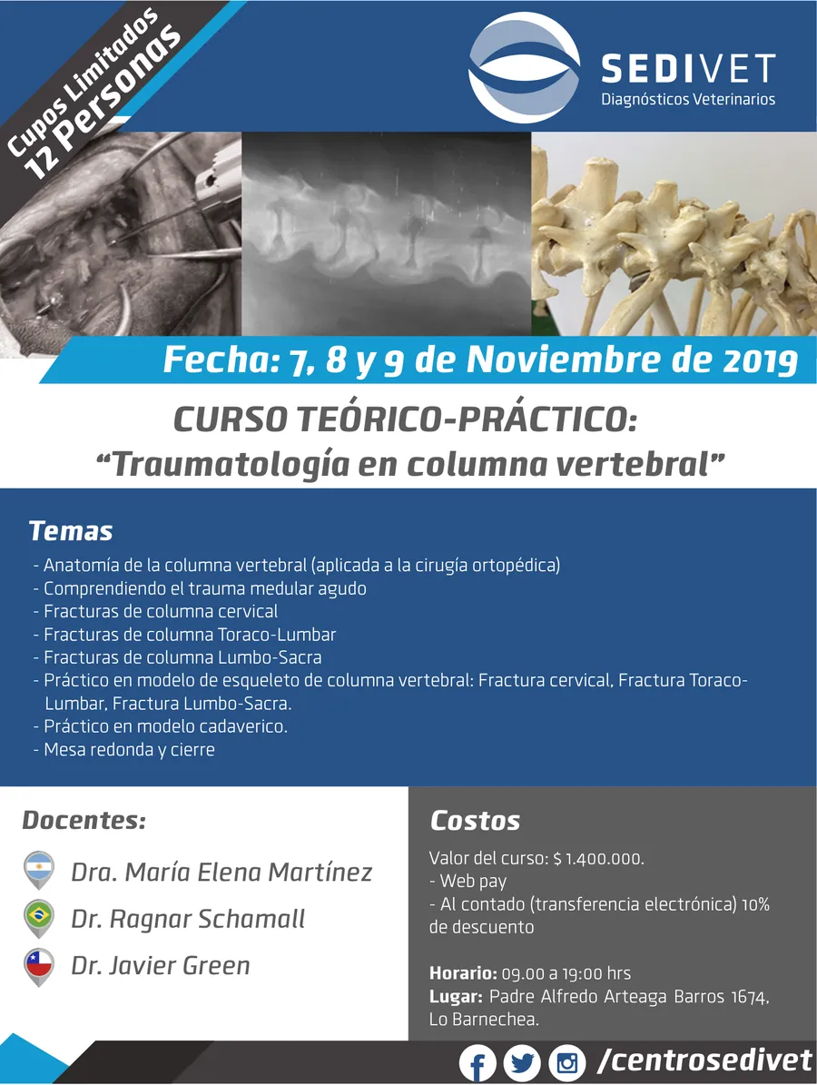 Piece for Sedivet's hands-on course on spinal traumatology, November 2019