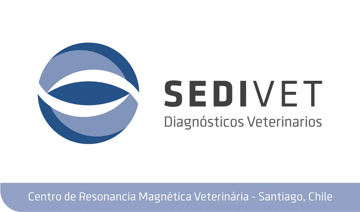 Current Sedivet logo in two shades of blue, with the tagline Centro de Resonancia Magnética Veterinaria, Santiago, Chile
