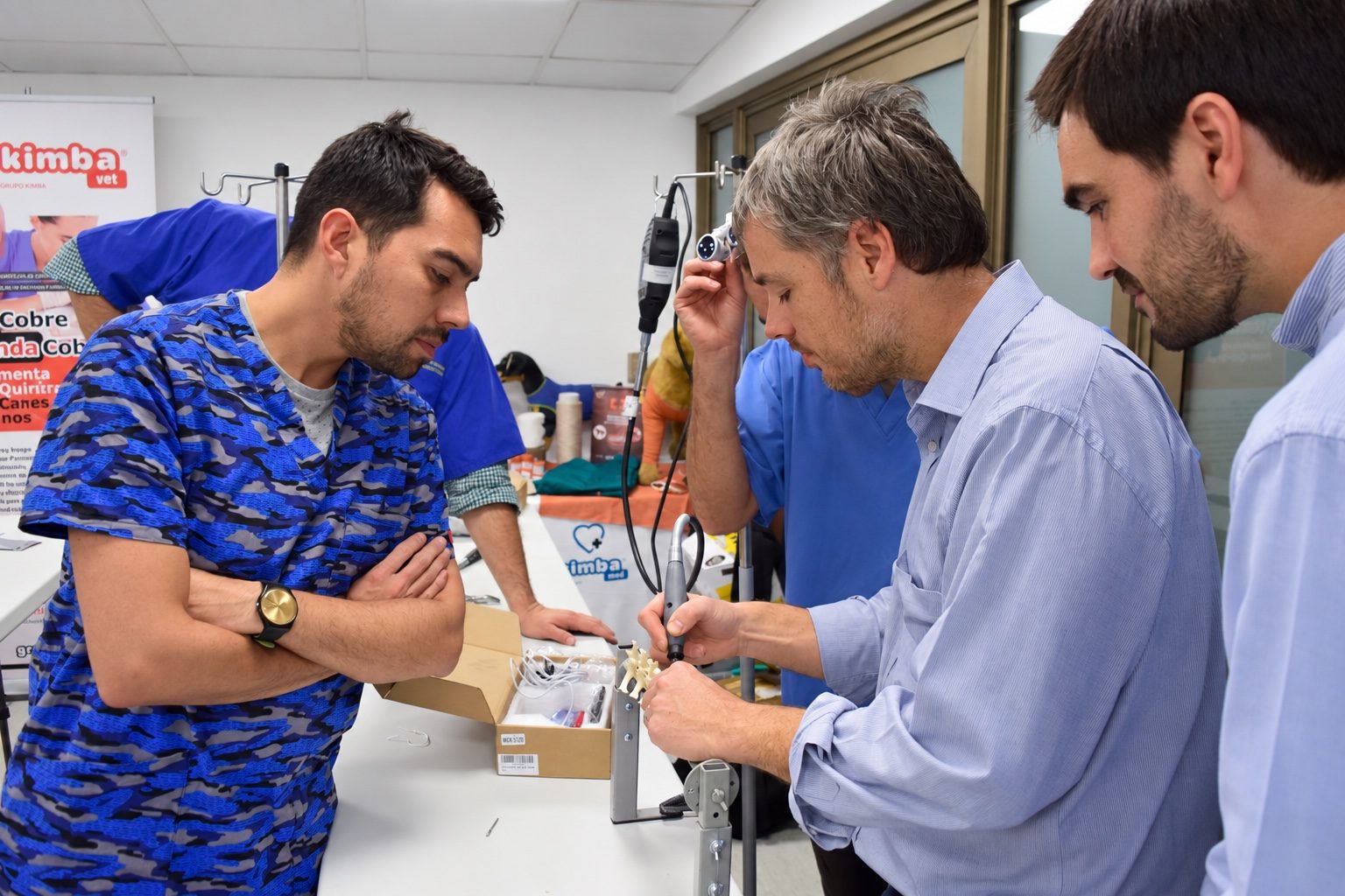 Participants in a demonstration during a course